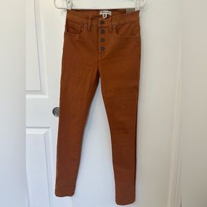 Burnt Orange Madewell Skinny Jeans